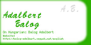 adalbert balog business card